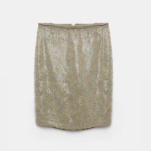 Dorothee Schumacher Sequin Statement Skirt - Olive Grey